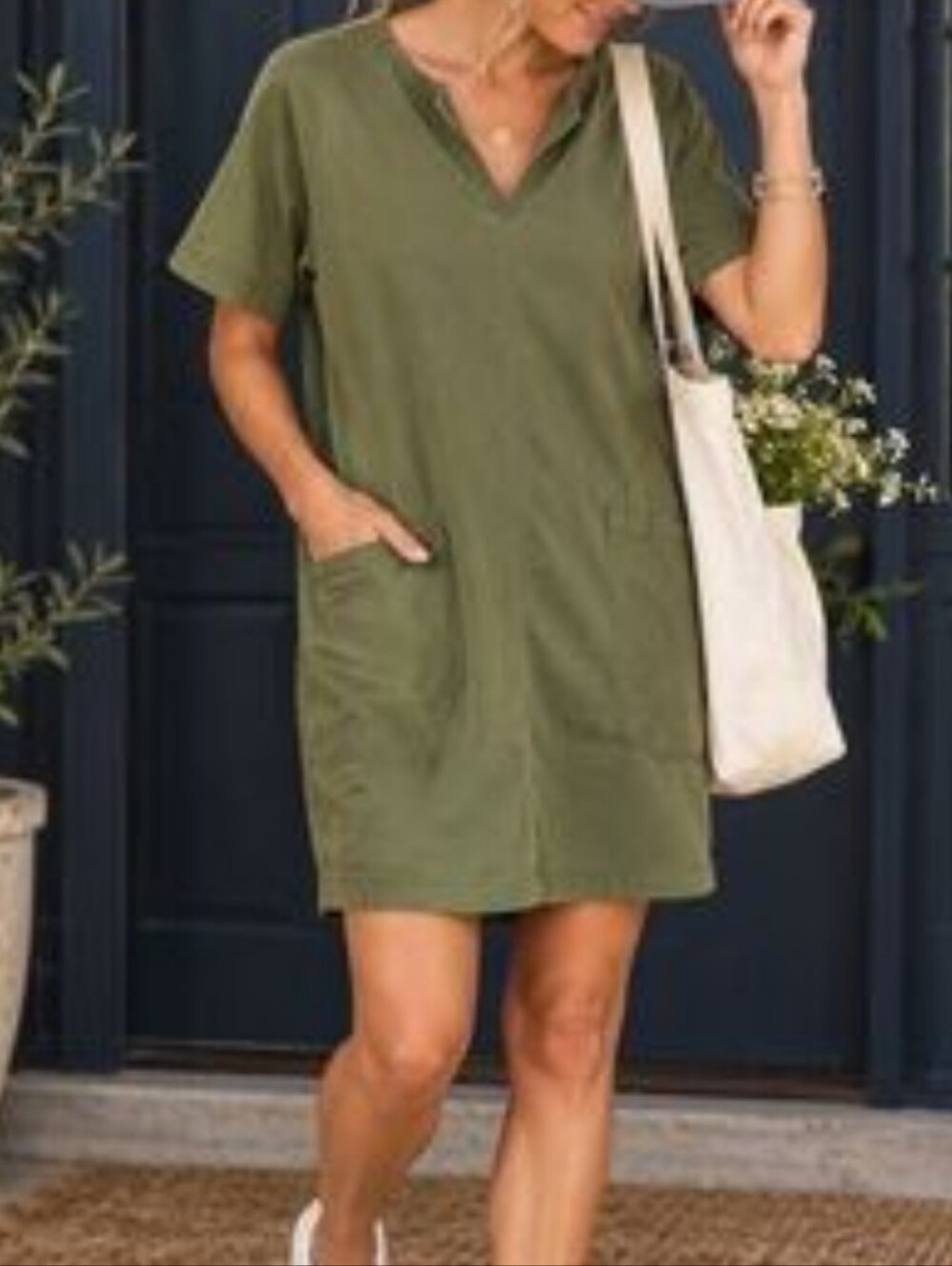 Athleta Athleta Farallon shift dress Sz Large Olive Green